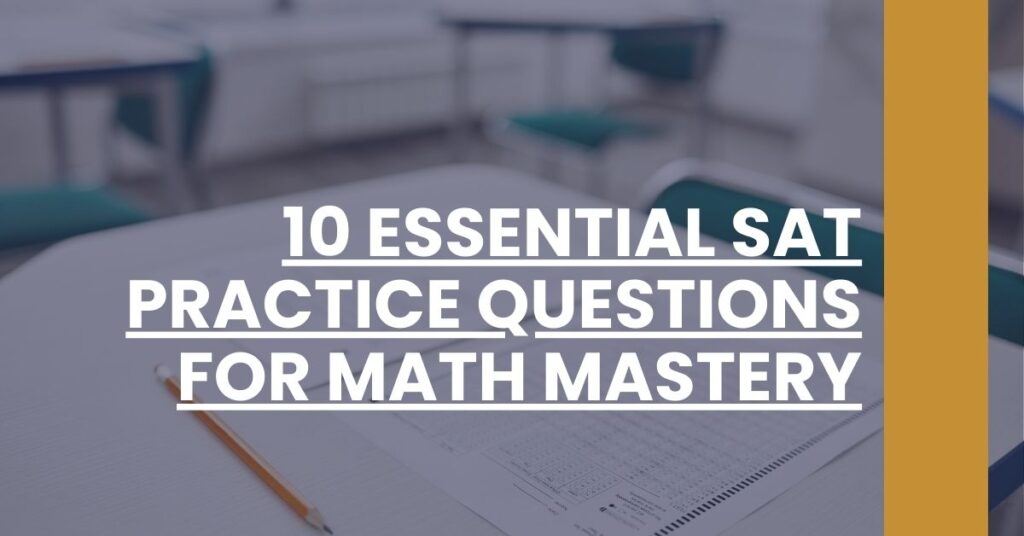 10 Essential SAT Practice Questions for Math Mastery - SAT 101